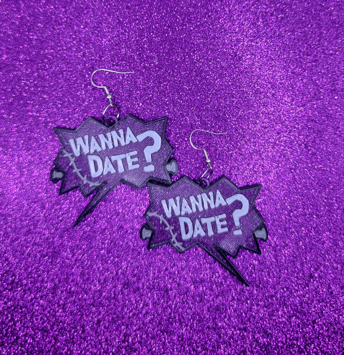 Wanna Date Horror Statement Earrings 3D Printed