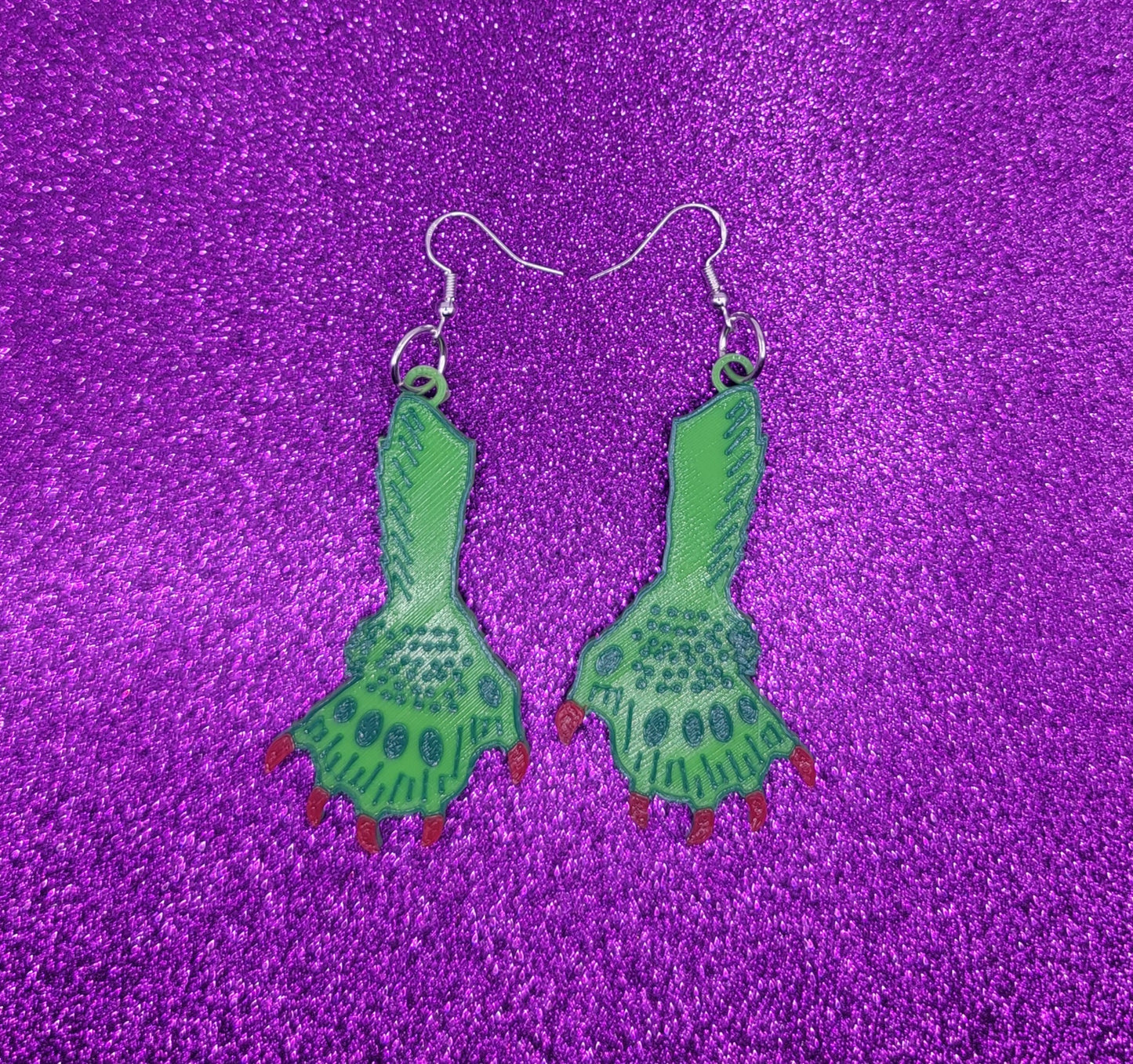 Creature Claws Horror Statement Earrings 3D Printed