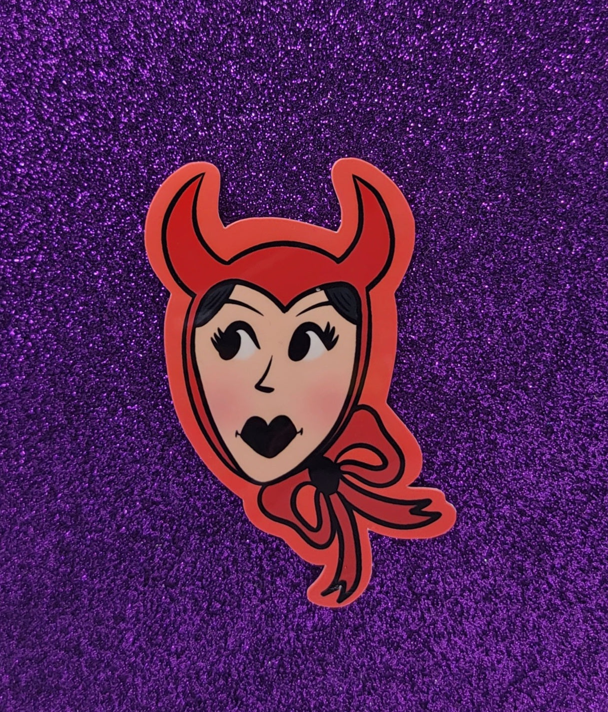 Halloween Devil Girl Sticker 3"x2"