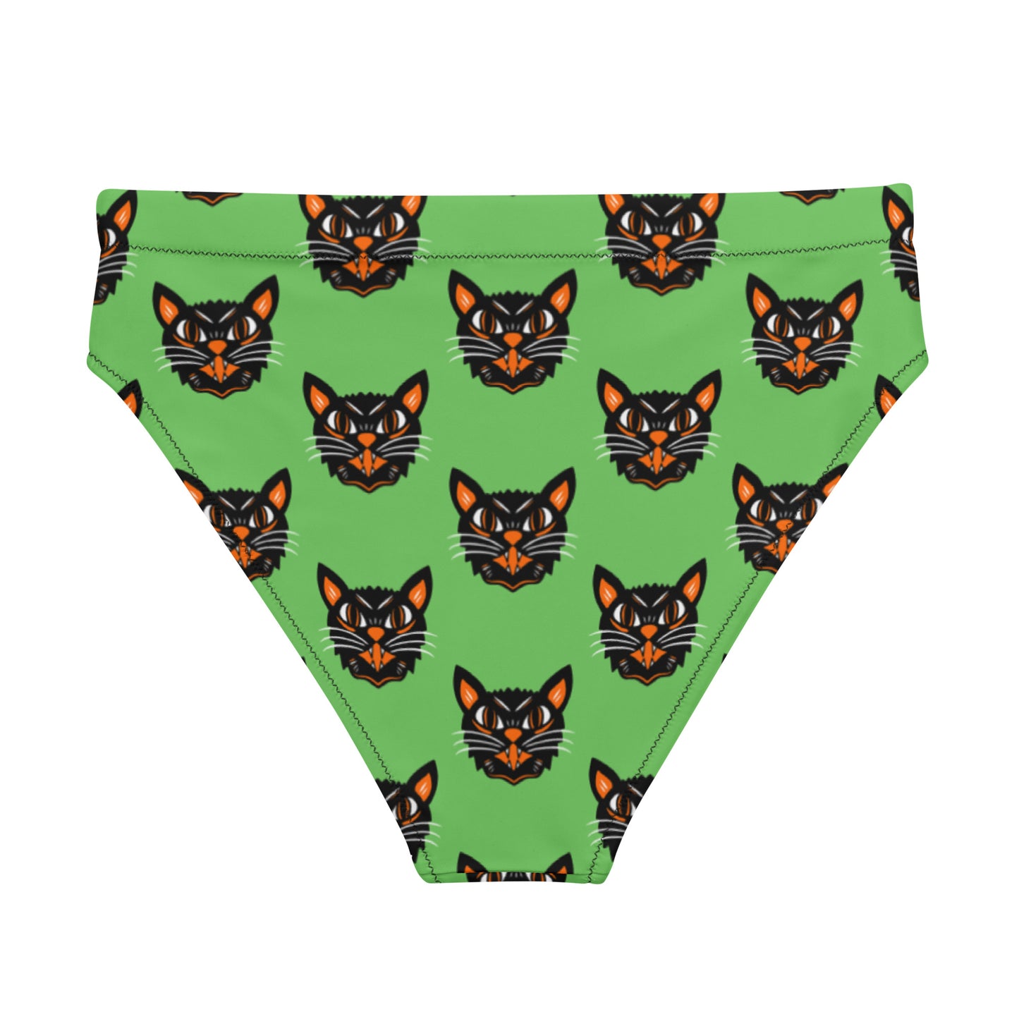 Black Cat High-Waisted Bikini Bottom