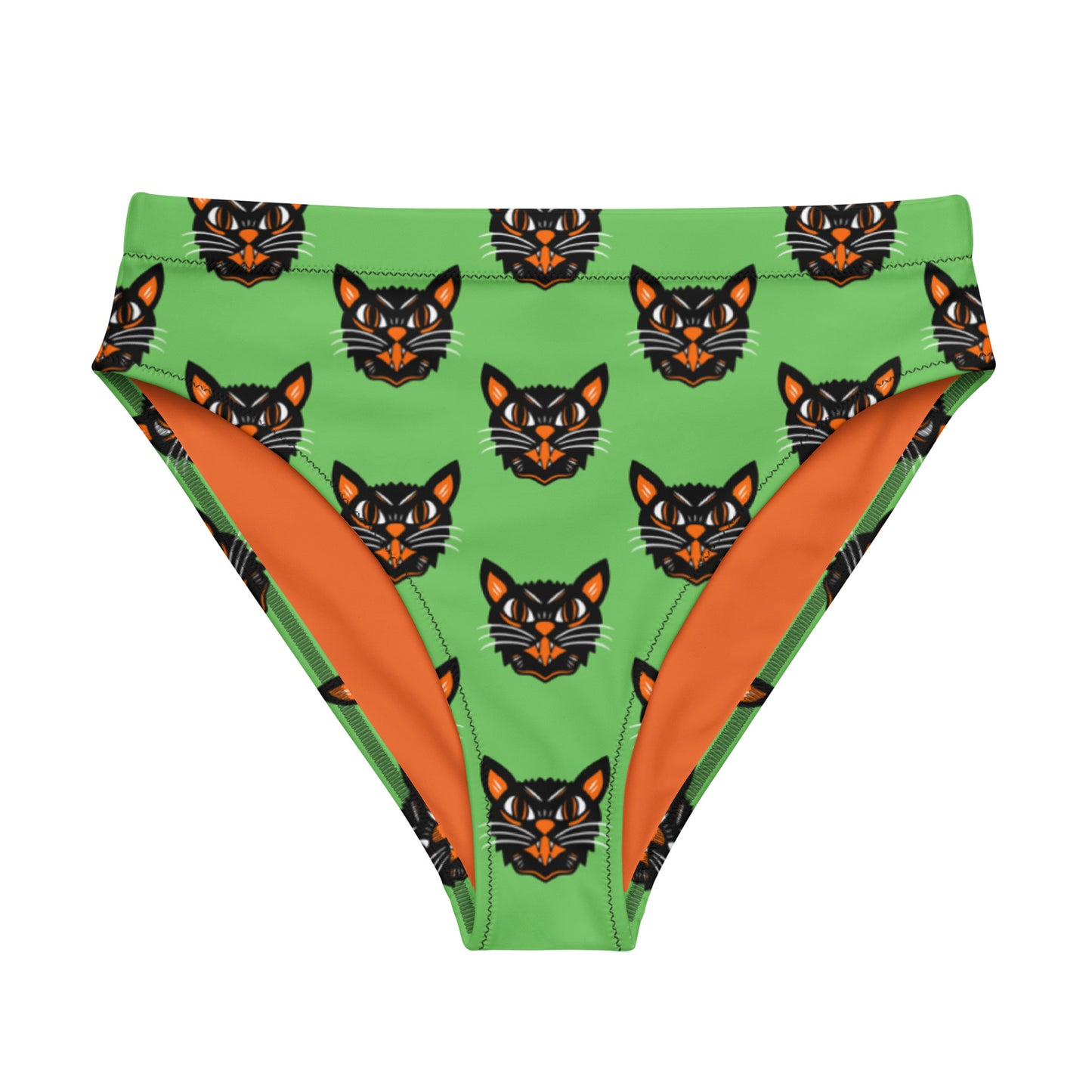 Black Cat High-Waisted Bikini Bottom