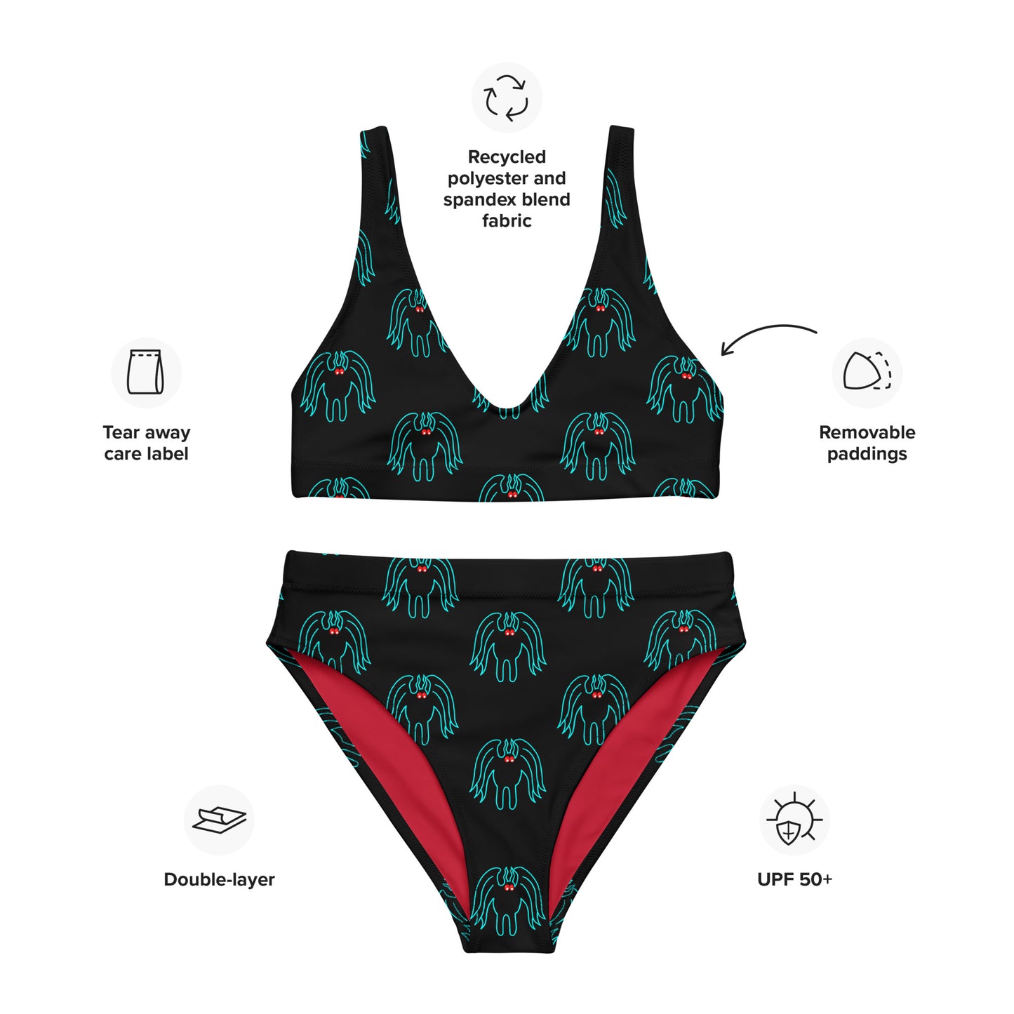 Mothman Cryptid Padded Bikini Top