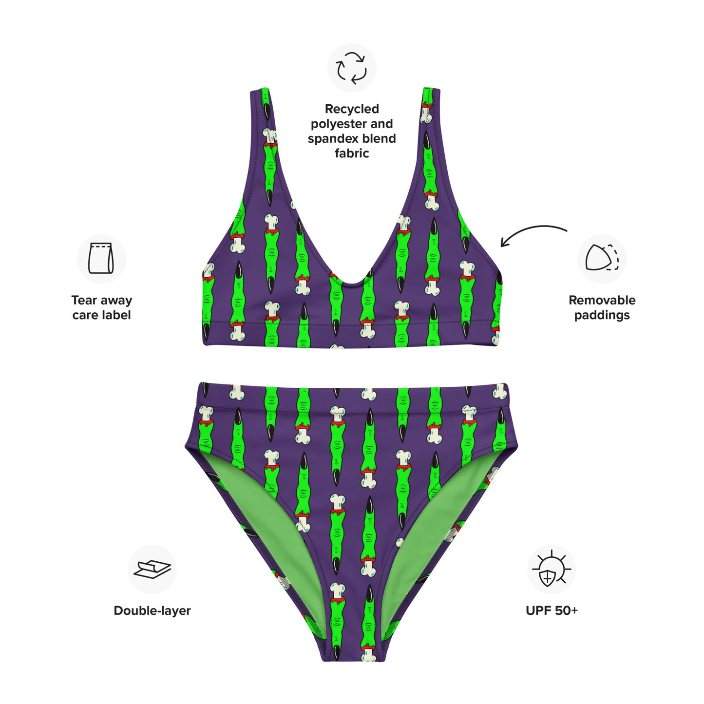 Witch Finger high-waisted bikini bottom