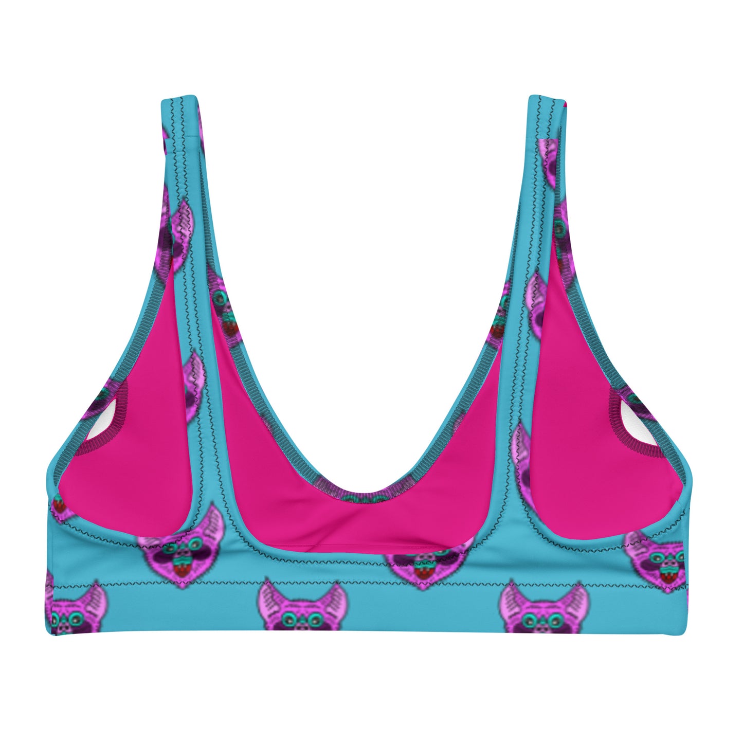 Pink Bat Padded Bikini Top