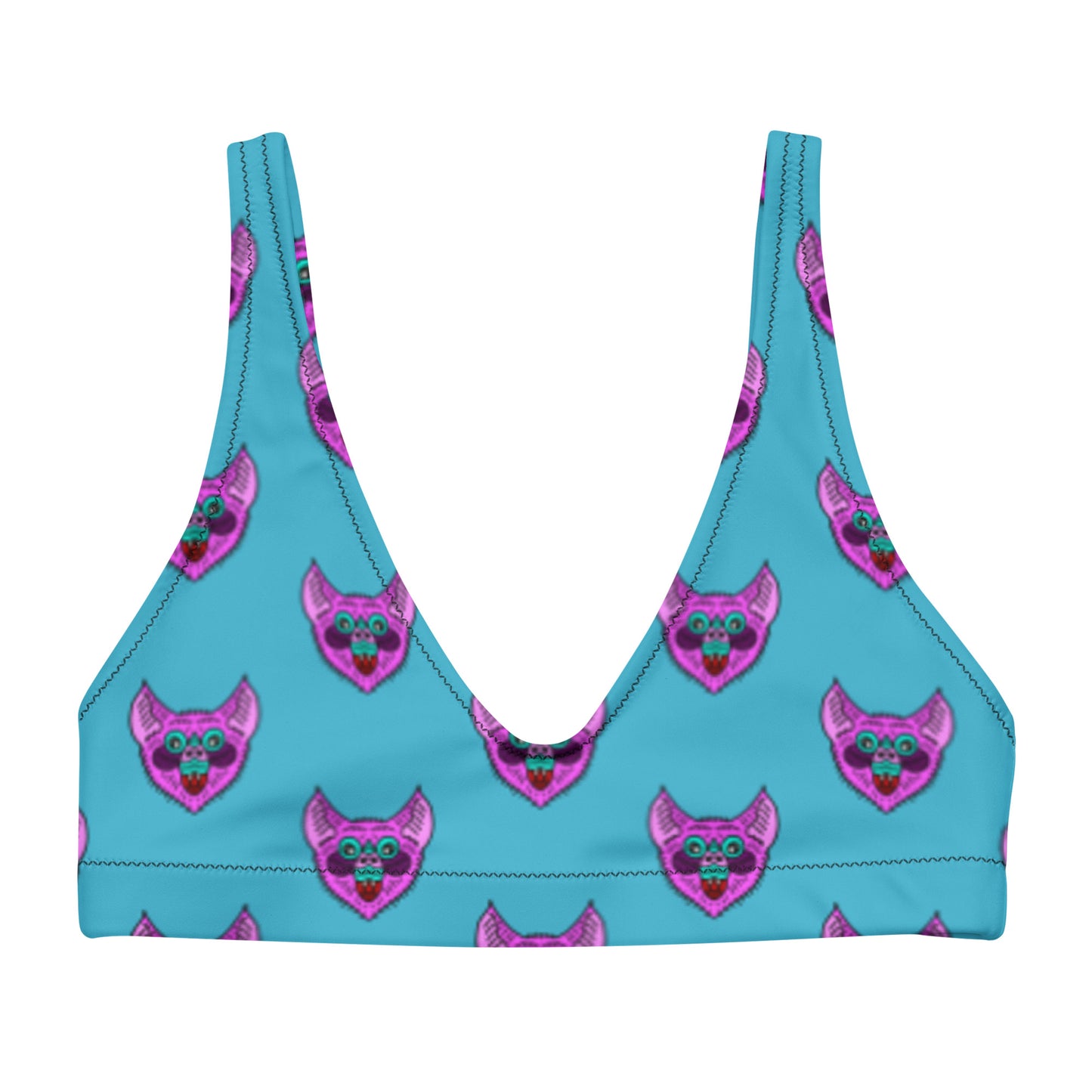 Pink Bat Padded Bikini Top