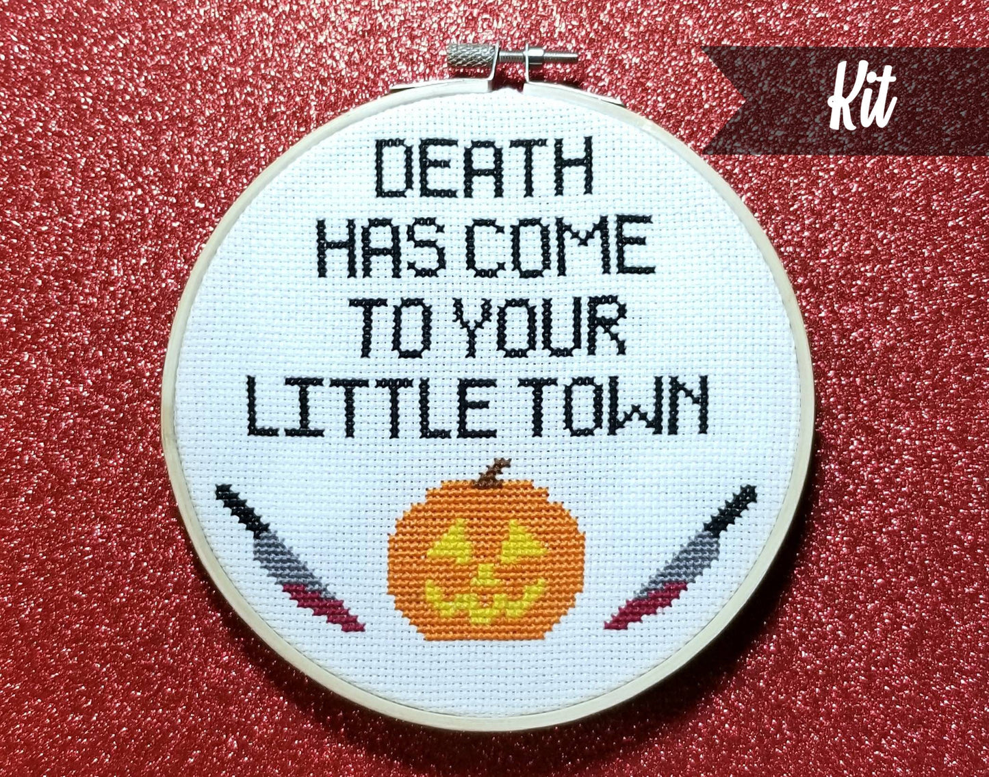 Death Has Come To Your Little Town Cross Stitch Kit
