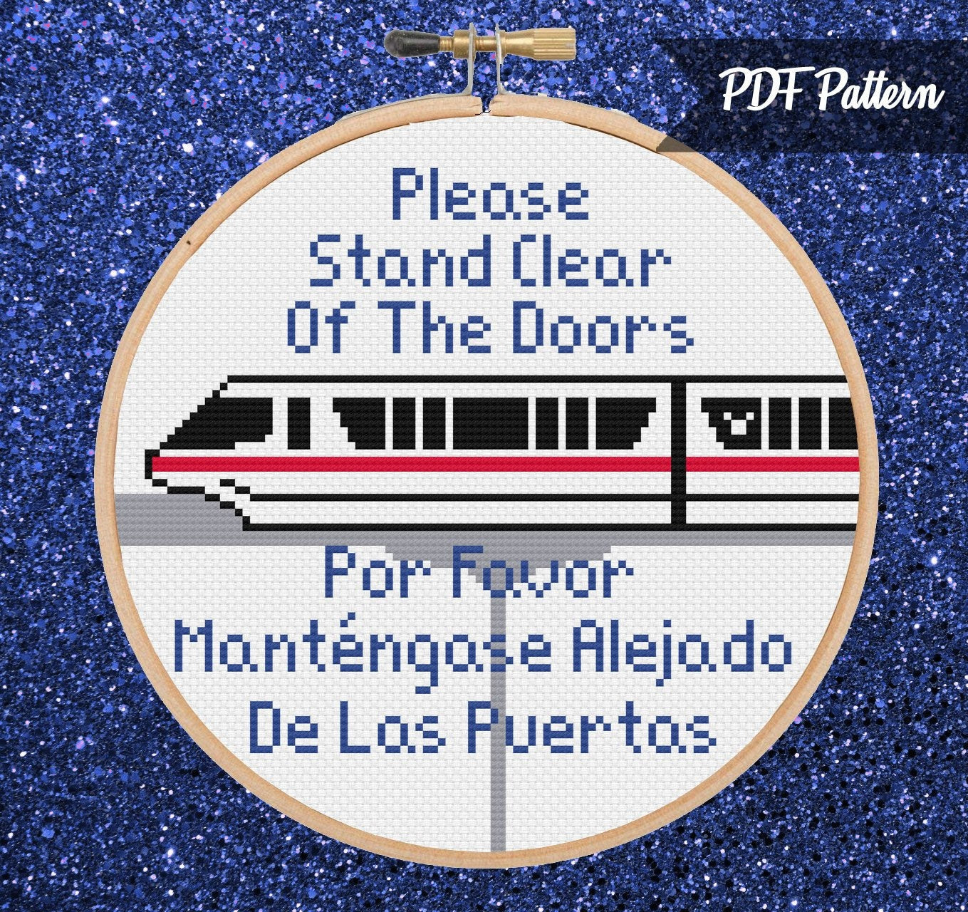 Monorail Cross Stitch - PDF Pattern