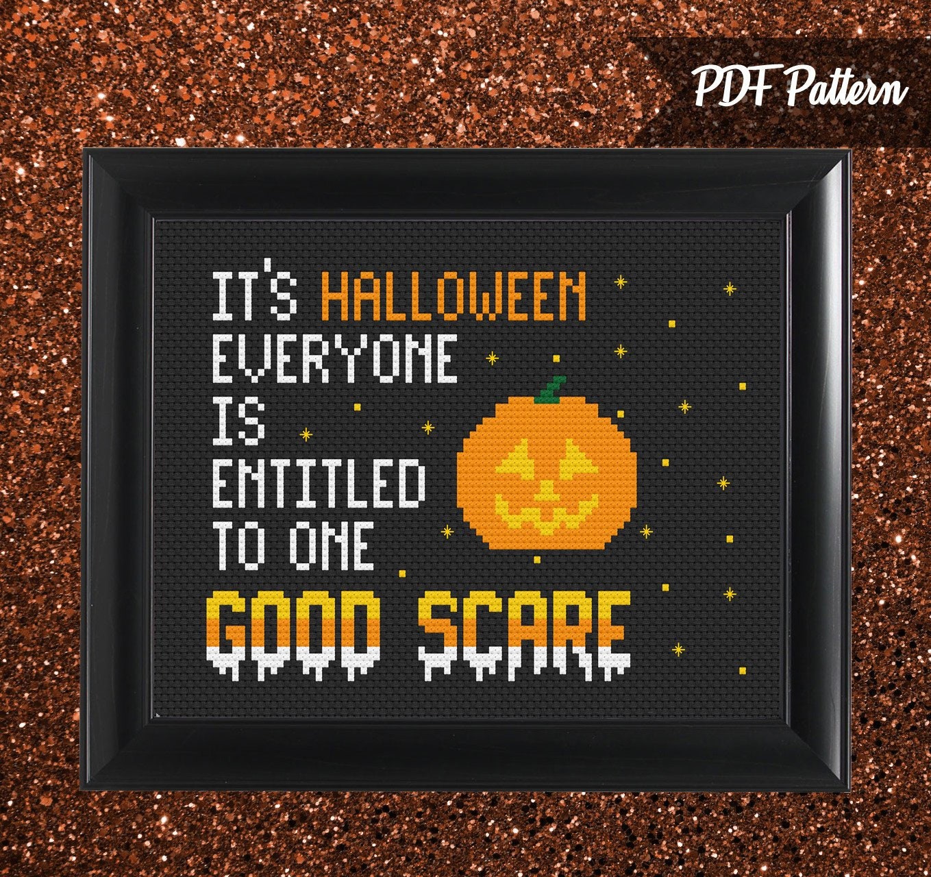 Halloween One Good Scare Cross Stitch - PDF Pattern