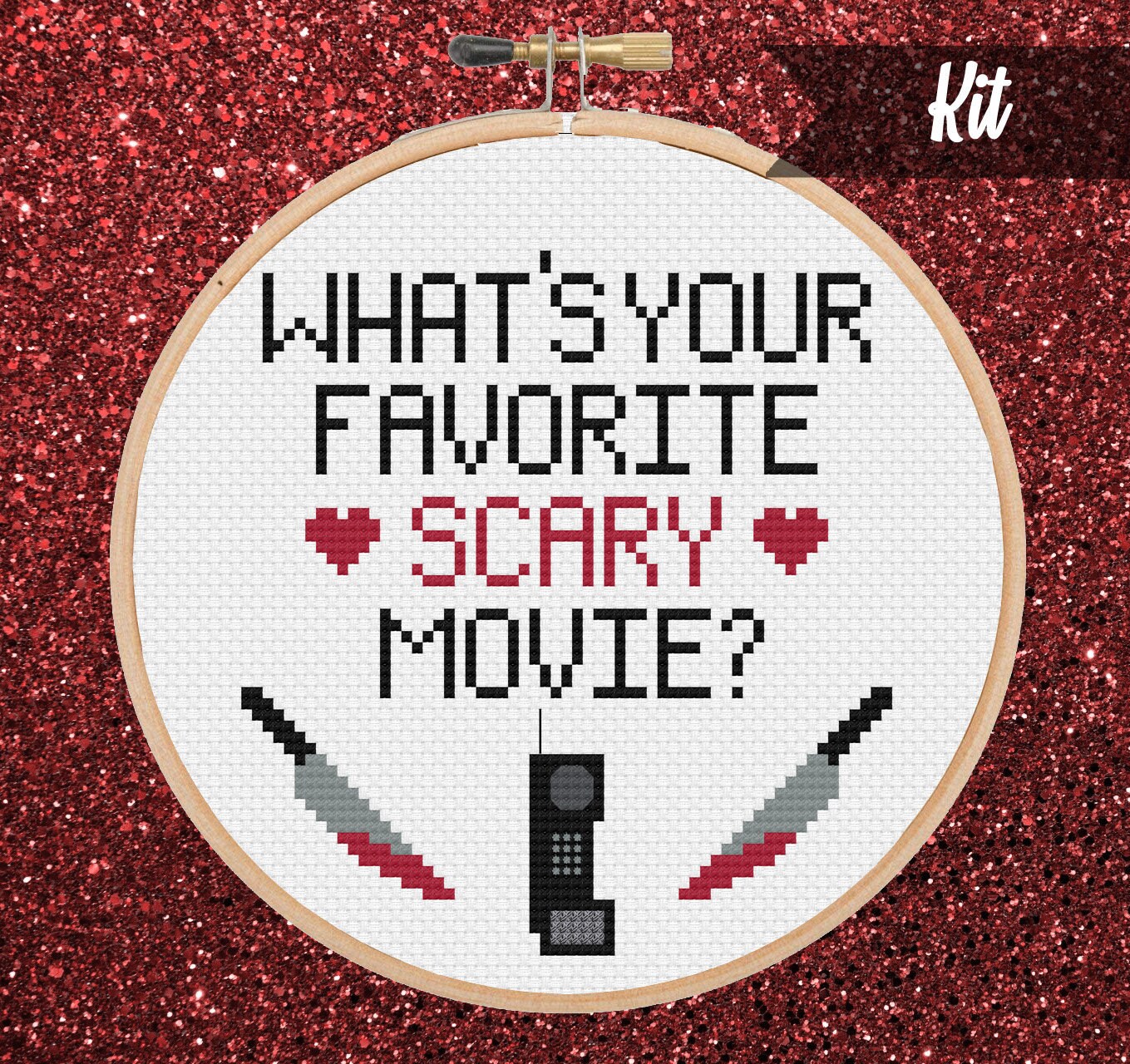 Whats Your Favorite Scary Movie Cross Stitch Kit