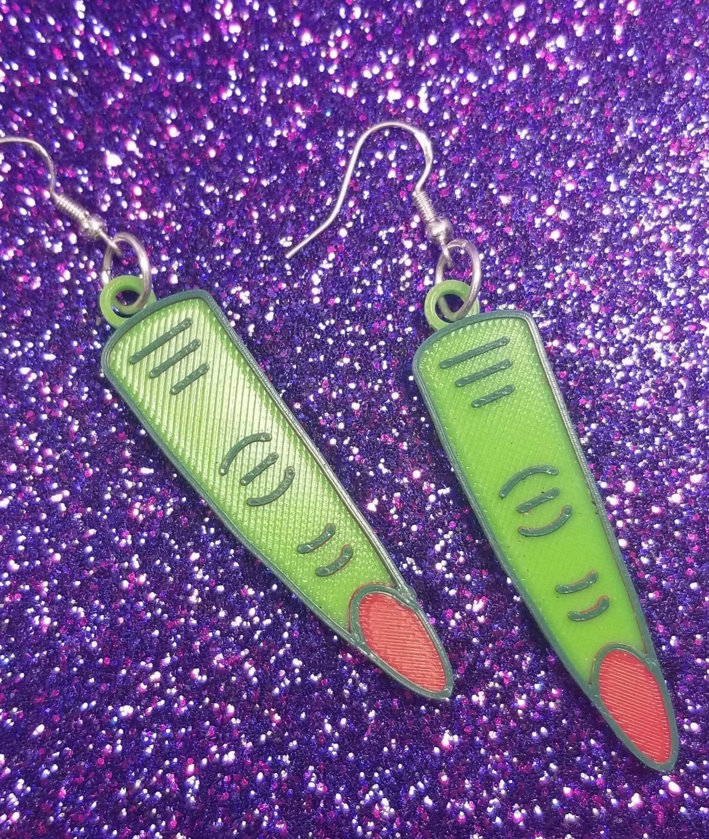 Halloween Witch Fingers Statement Earrings 3D Printed