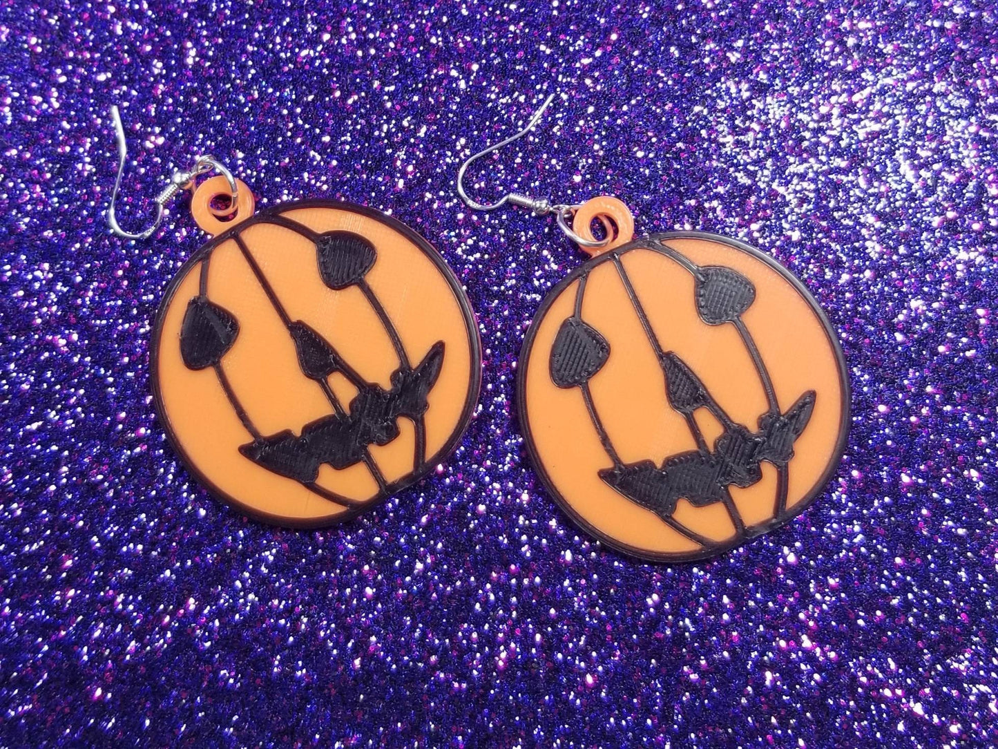 Halloween Pumpkin Statement Earrings 3D Printed