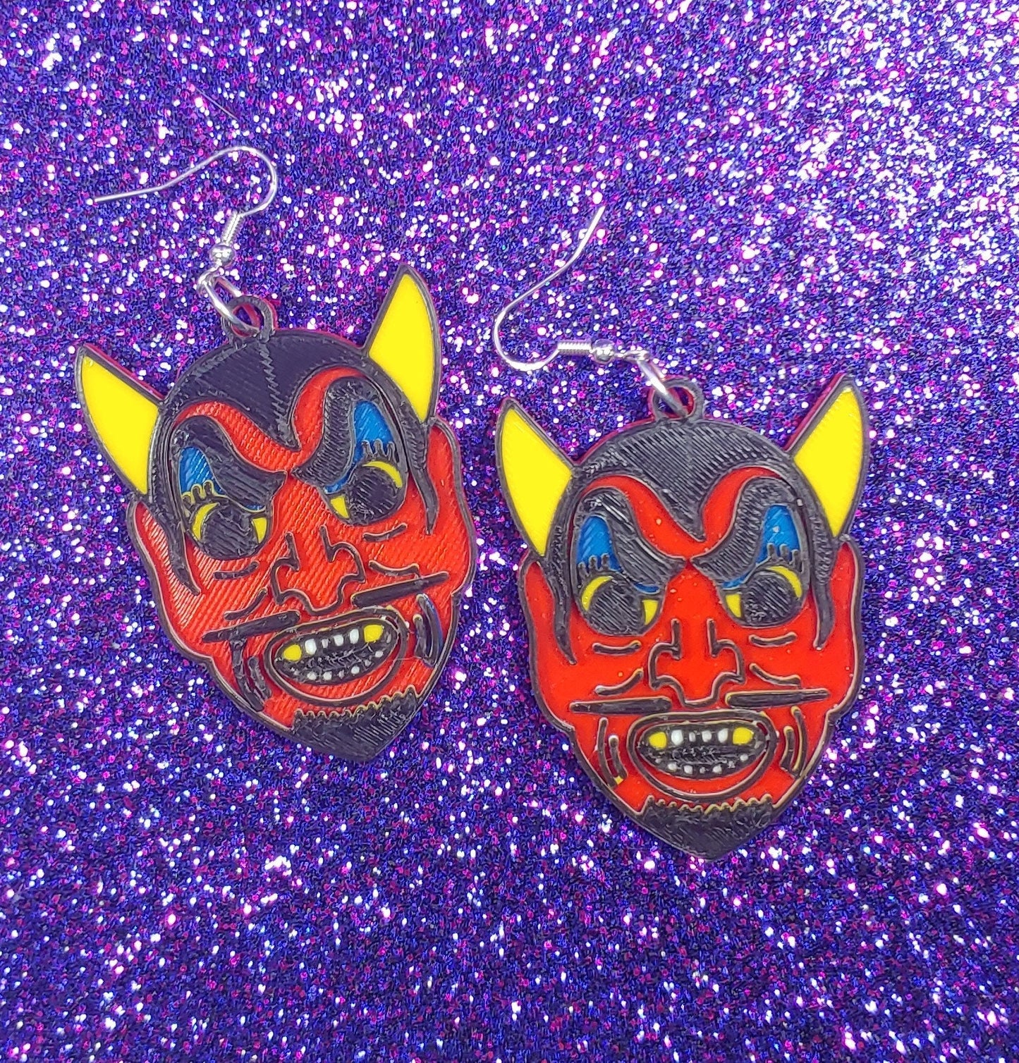 Devil Statement Earrings 3D Printed
