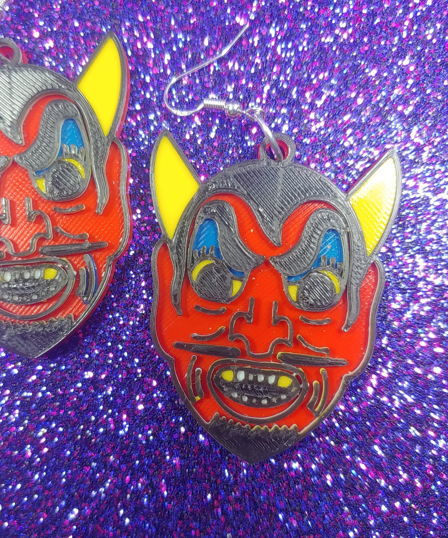 Devil Statement Earrings 3D Printed