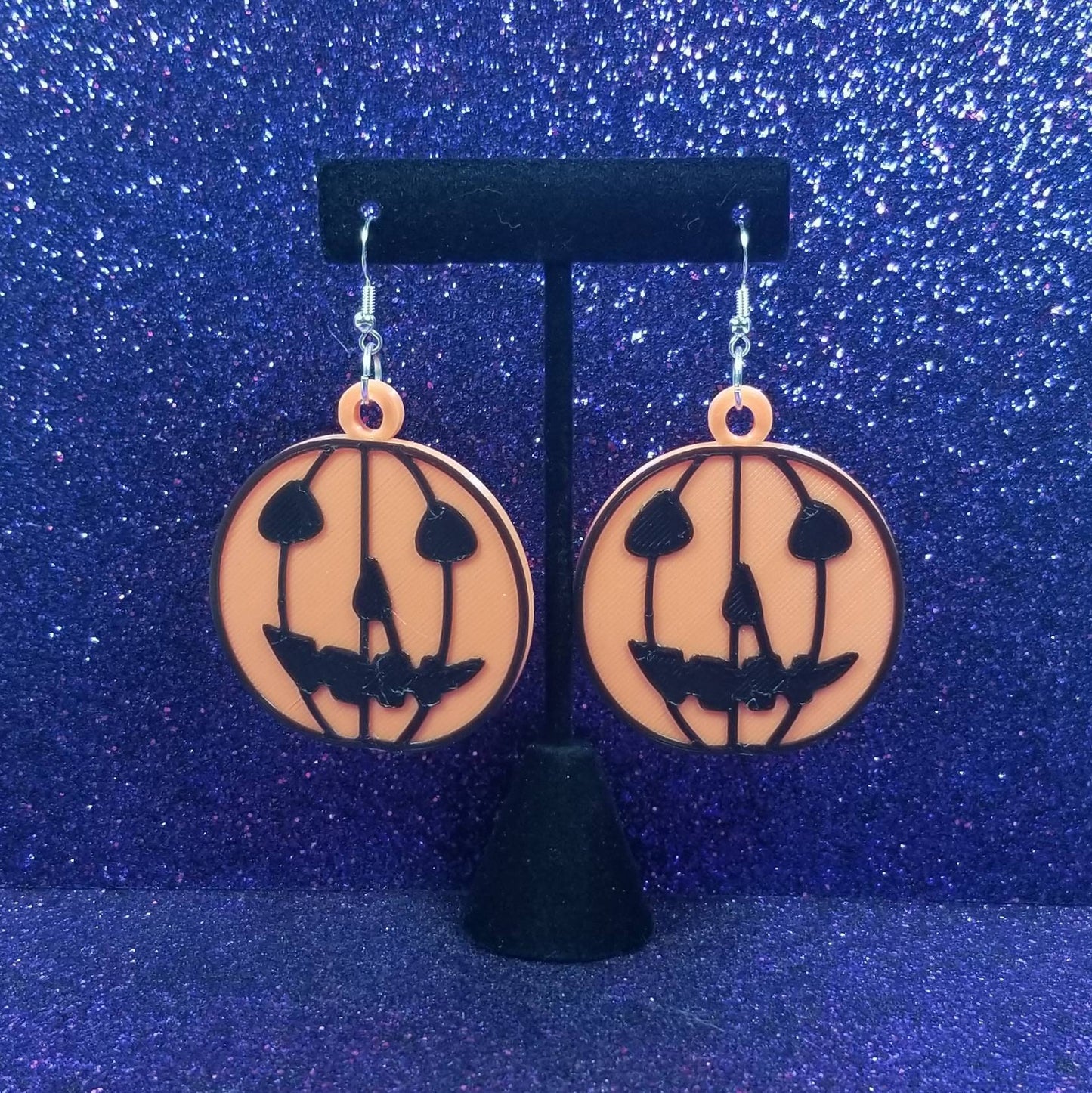 Halloween Pumpkin Statement Earrings 3D Printed