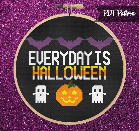 Everyday Is Halloween Cross Stitch PDF Pattern - Instant Download