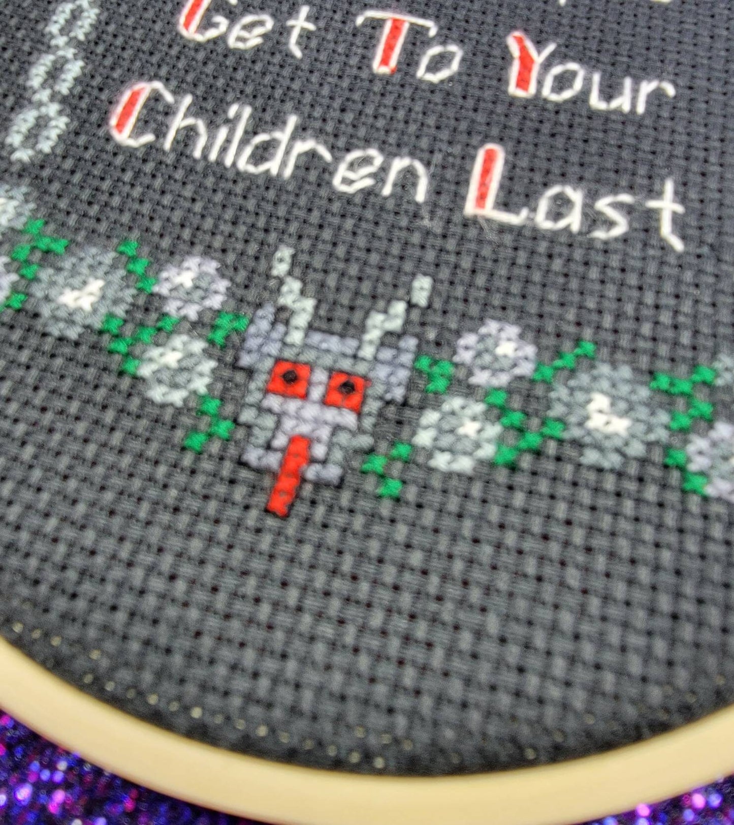A Krampusnacht Blessing Finished Cross Stitch