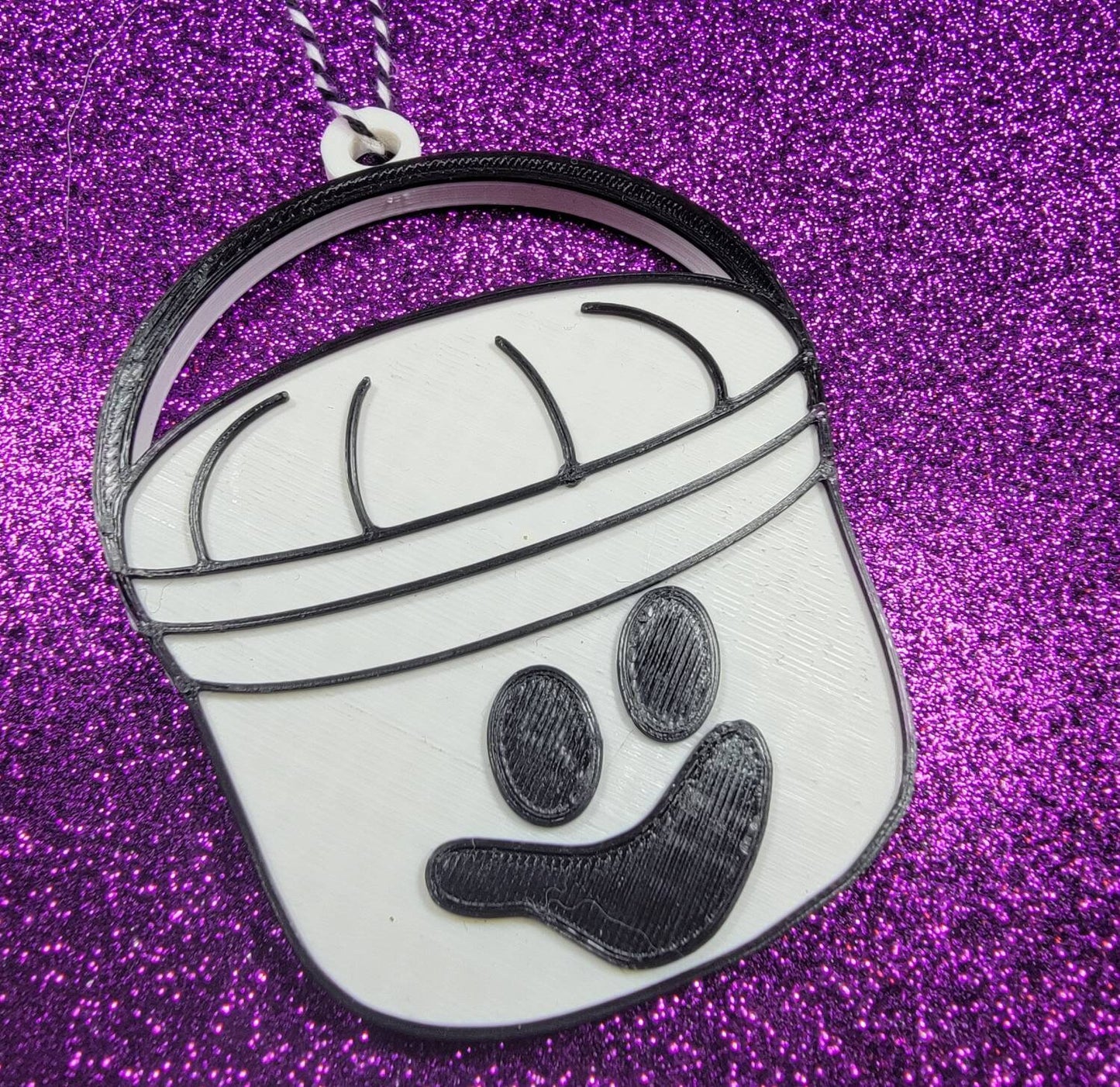Halloween Ghost Bucket 3D Printed Spooky Christmas Ornament