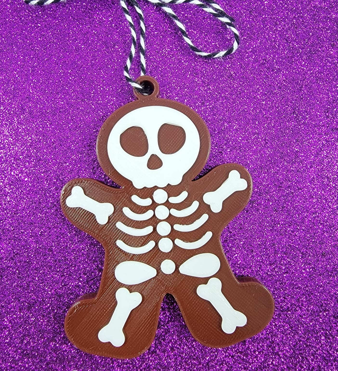 Skeleton Gingerbread Man 3D Printed Christmas Ornament