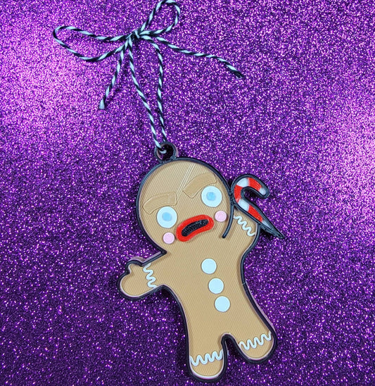 Evil Gingerbread Man 3D Printed Spooky Christmas Ornament