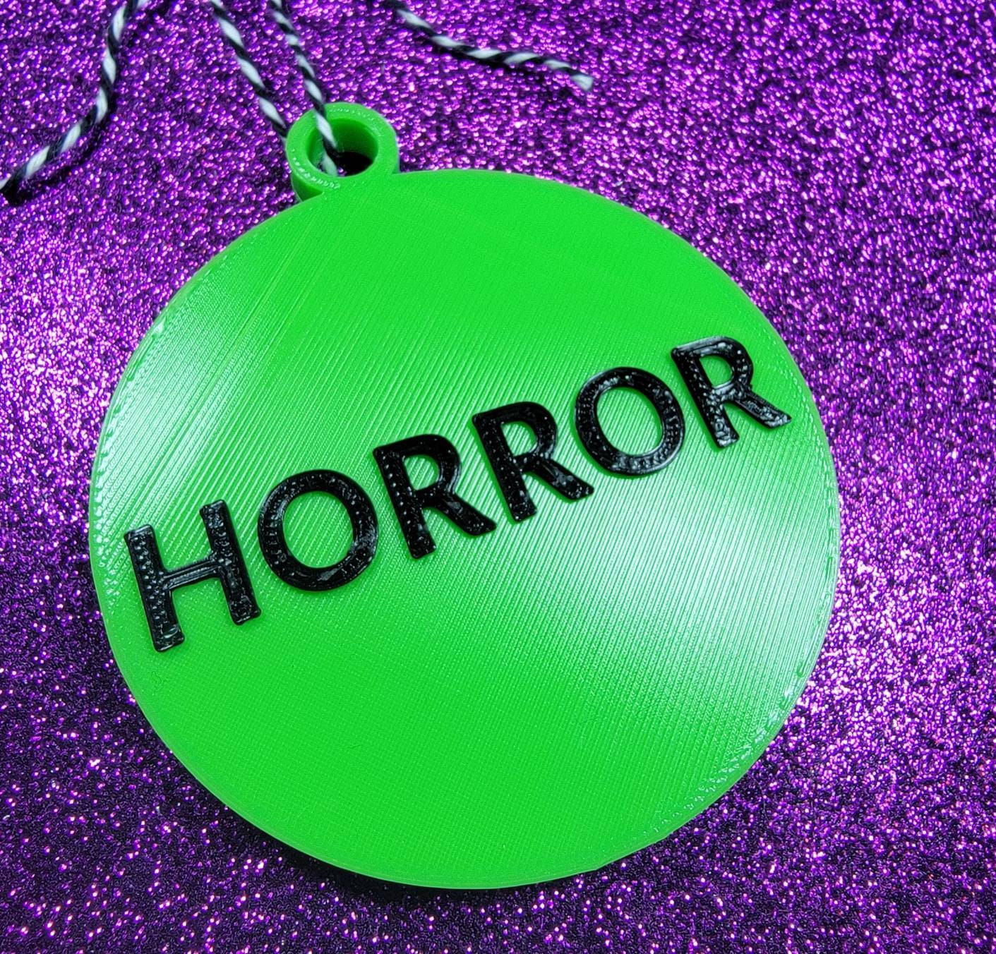 Horror VHS Sticker 3D Printed Spooky Christmas Ornament