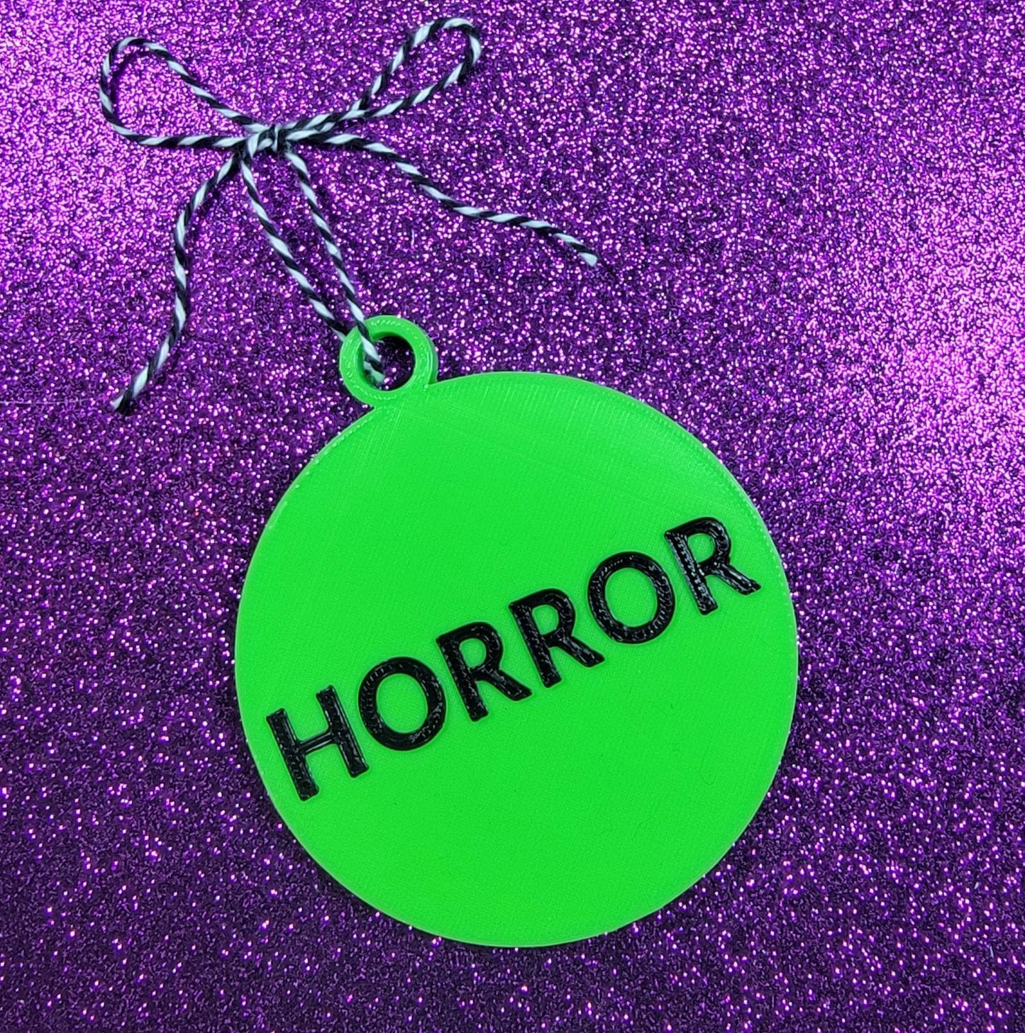 Horror VHS Sticker 3D Printed Spooky Christmas Ornament