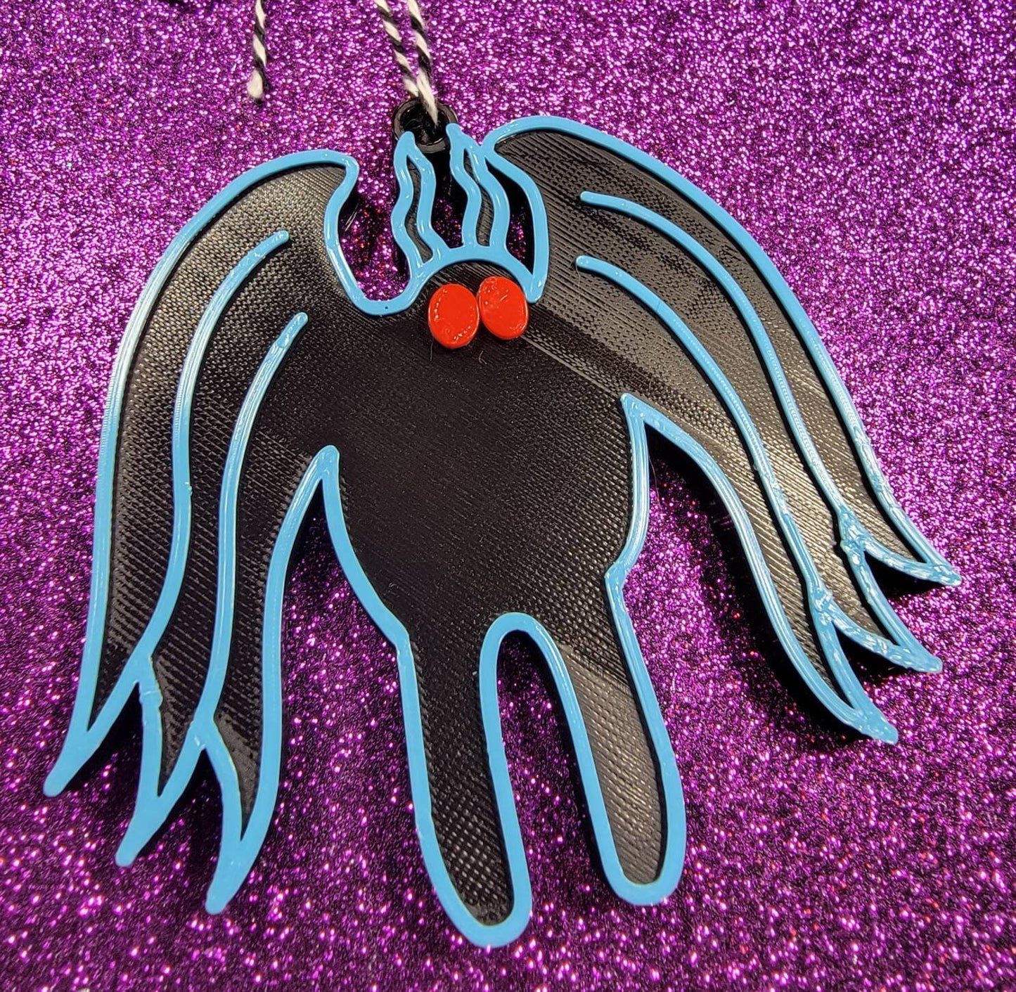 Mothman 3D Printed Cryptid Spooky Christmas Ornament