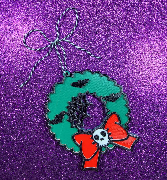 Spooky Wreath 3D Printed Christmas Ornament