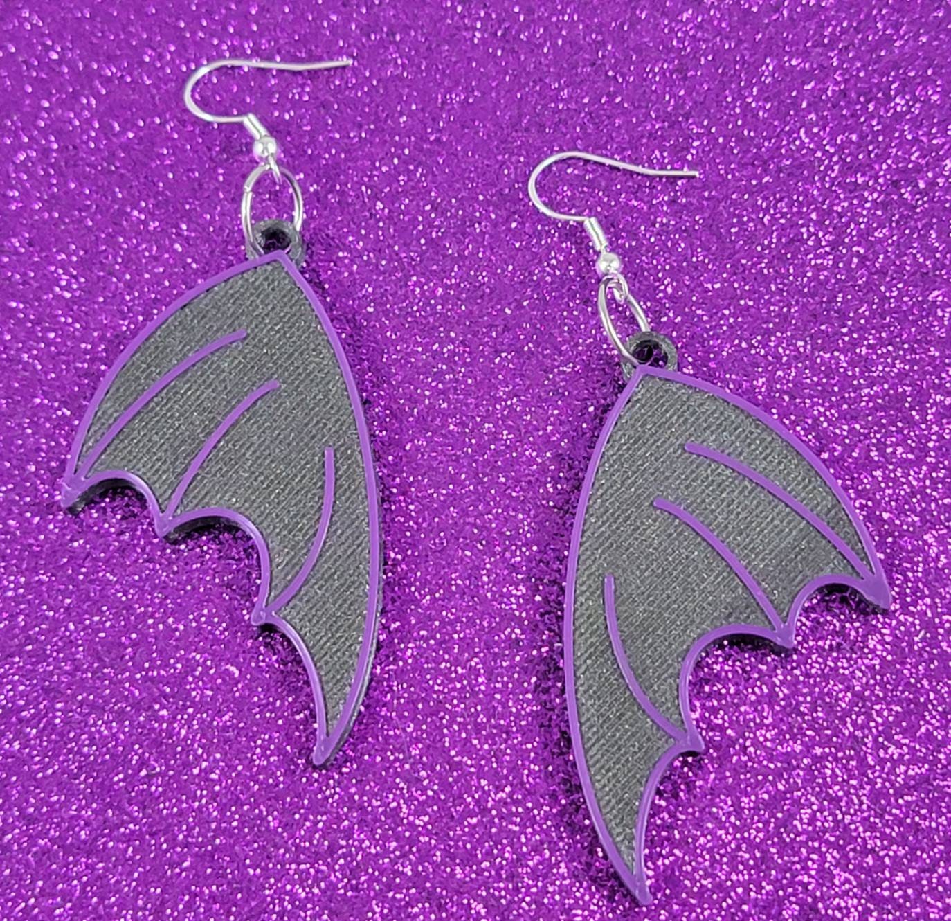 Batwing Statement Earrings 3D Printed