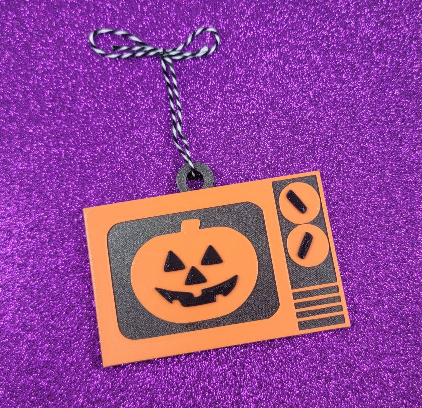Halloween Pumpkin TV 3D Printed Spooky Christmas Ornament