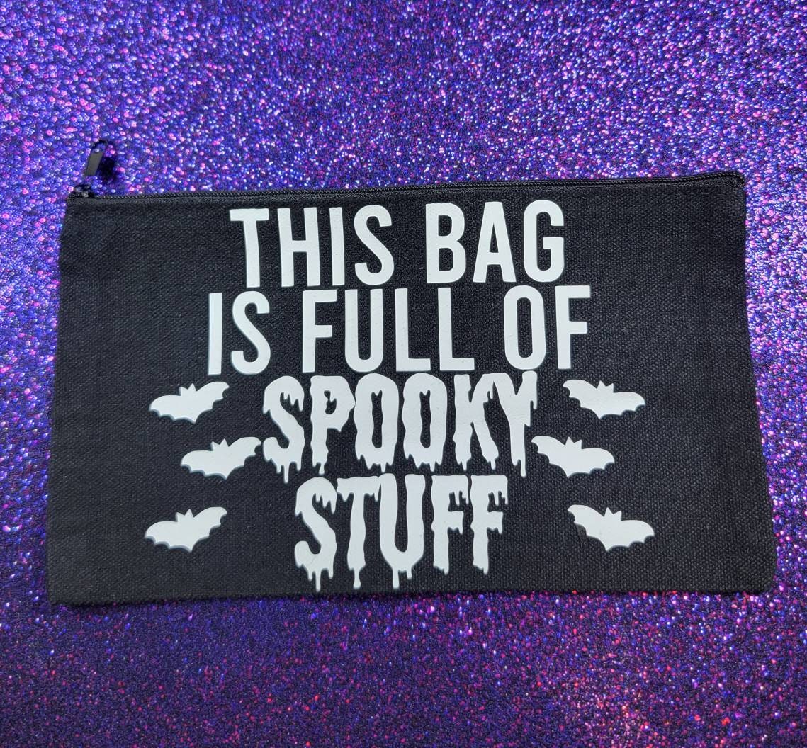 Spooky Stuff Zippered Pouch, Makeup Bag, Pencil Case 4.8"x8.4"