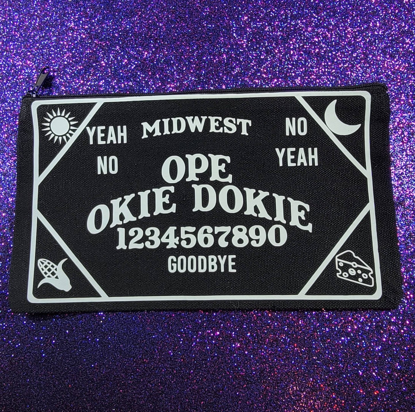 Midwest Ouija Zippered Pouch, Makeup Bag, Pencil Case 4.8"x8.4"