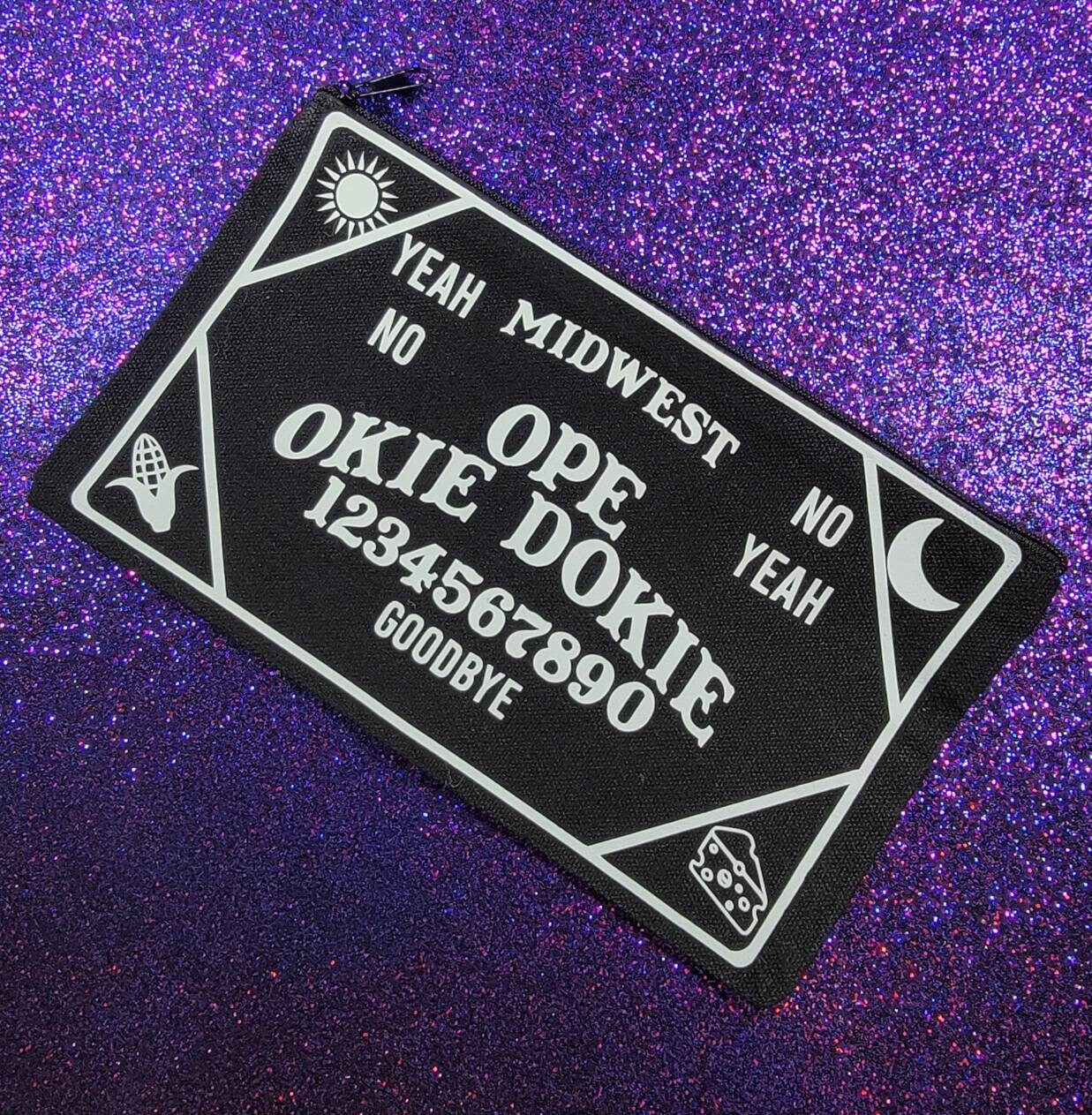 Midwest Ouija Zippered Pouch, Makeup Bag, Pencil Case 4.8"x8.4"