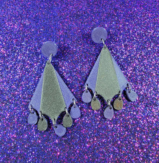 Goth Deco Statement Earrings 3D Printed