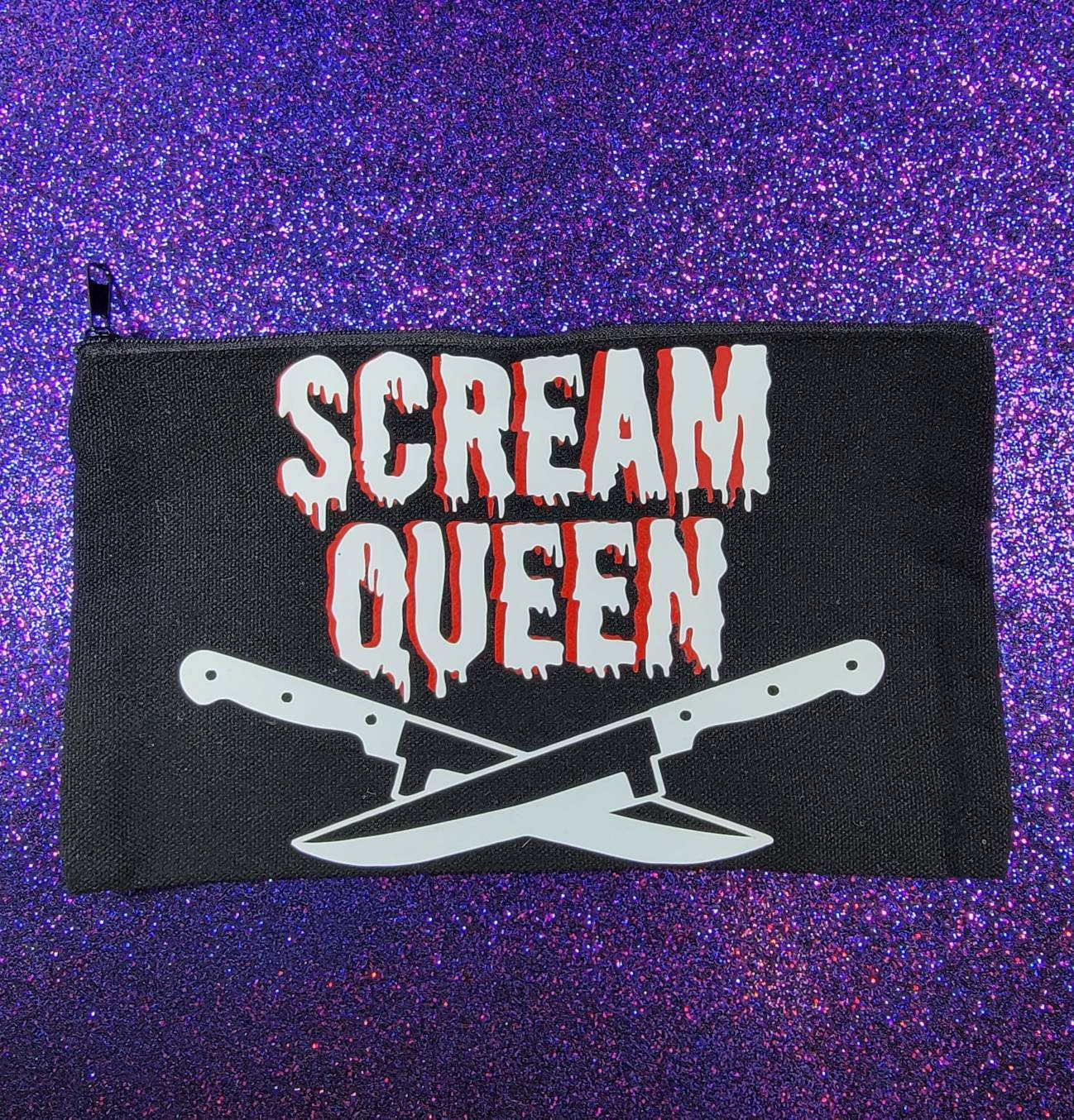 Scream Queen Zippered Pouch, Makeup Bag, Pencil Case 4.8"x8.4"