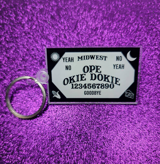 Midwest Ouija Spirit Board Acrylic Keychain 2.5" Funny Midwestern