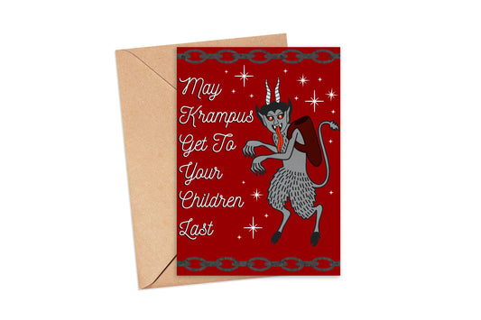 Krampusnacht Blessing Krampus Spooky Christmas Greeting Card 5x7, Goth Christmas, Creepmas Card, Horror Holiday