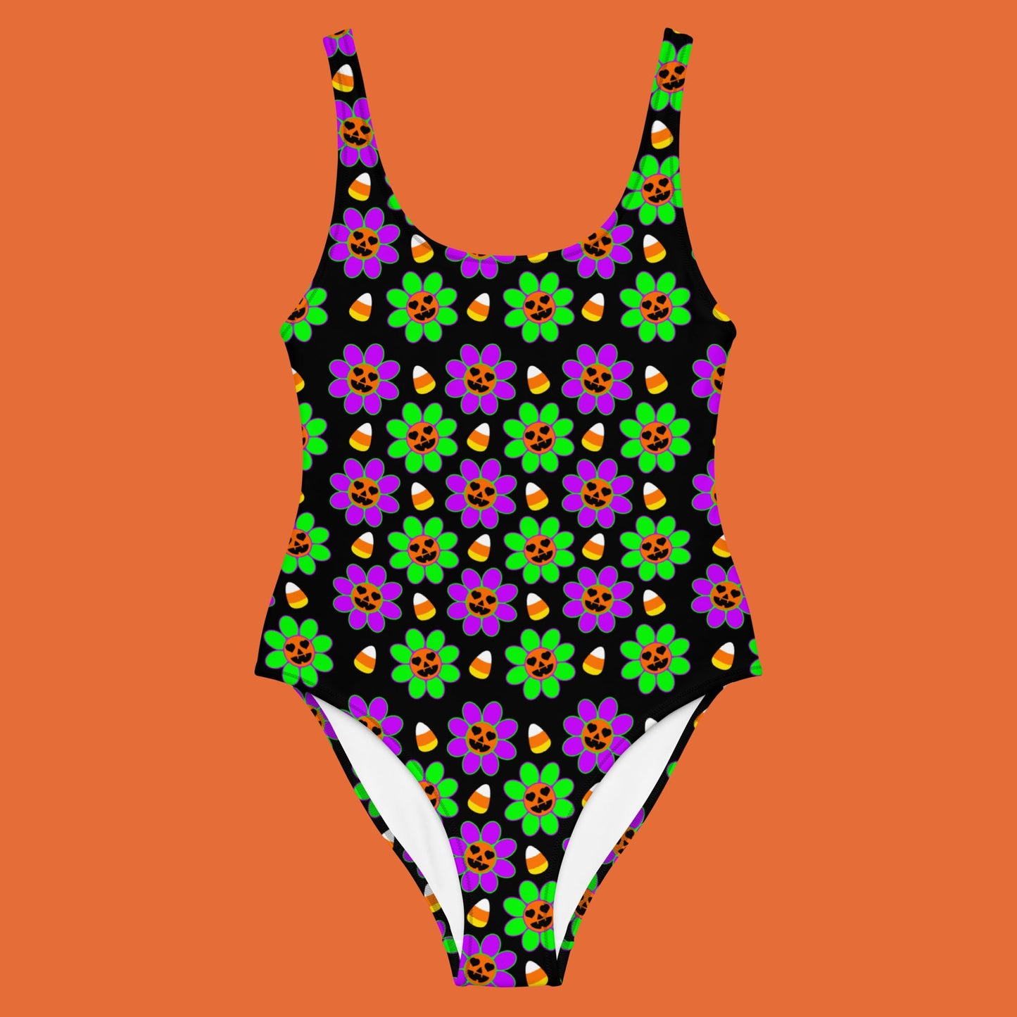 Pumpkin Daisy One-Piece Swimsuit