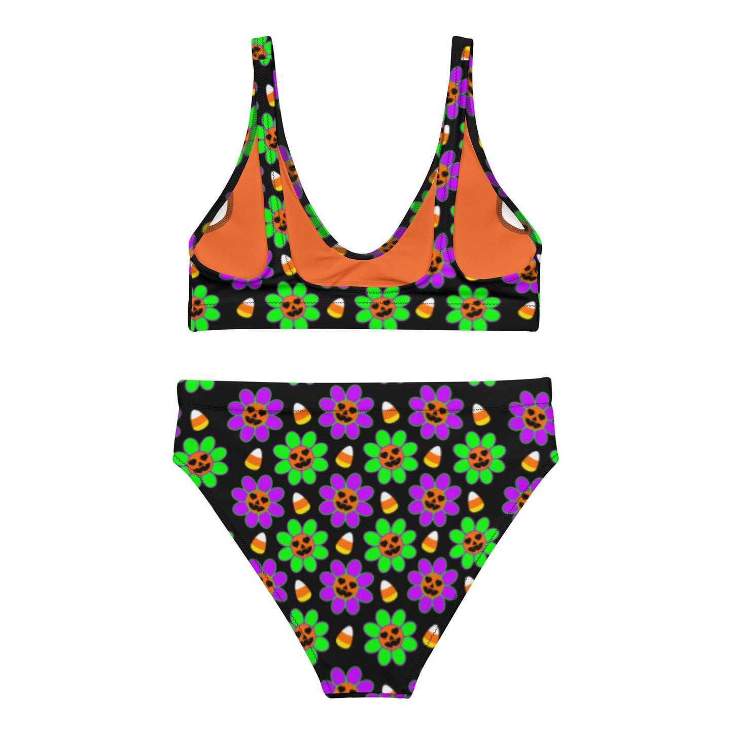 Pumpkin Daisy Recycled high-waisted bikini