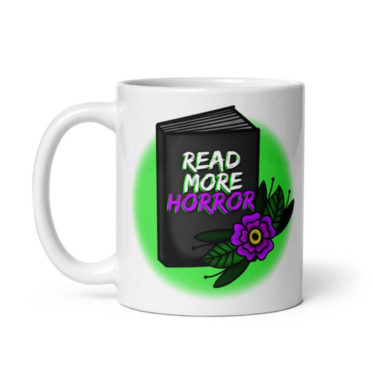 Read More Horror 11oz Coffee Mug, Horror Books, Horror Coffee Mug, Horror Gift, Book Lover Gift, Spooky Tea Cup