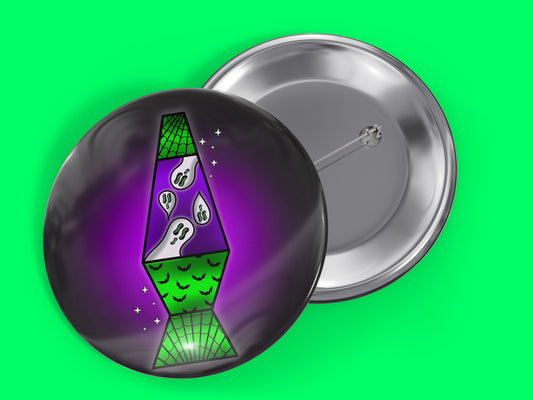 Spooky Lava Lamp 1.5" Pinback Button Badge