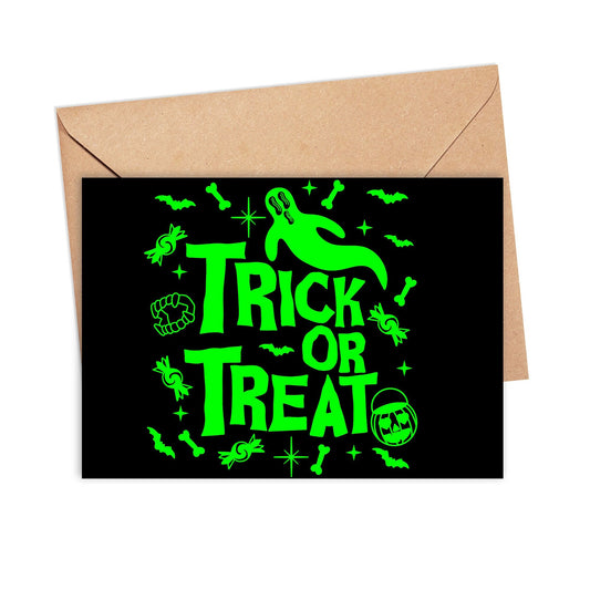 Trick Or Treat Halloween Greeting Card 5x7