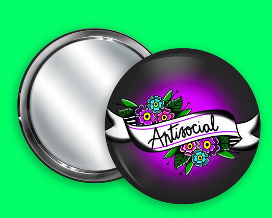 Antisocial Tattoo 3" Pocket Mirror