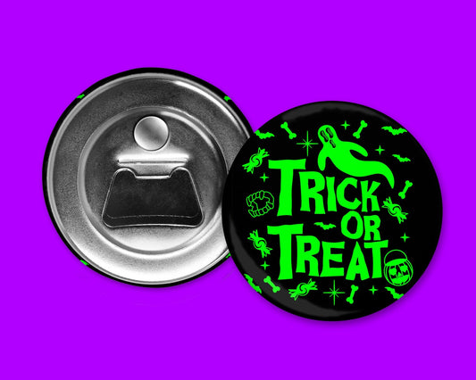 Trick Or Treat Halloween 2.25" Bottle Opener Magnet