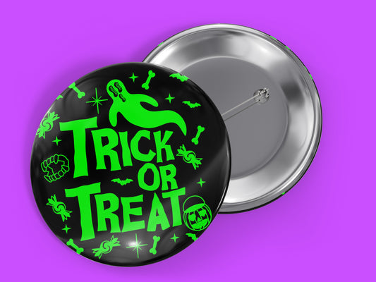 Trick Or Treat Halloween 1.5" Pinback Button Badge