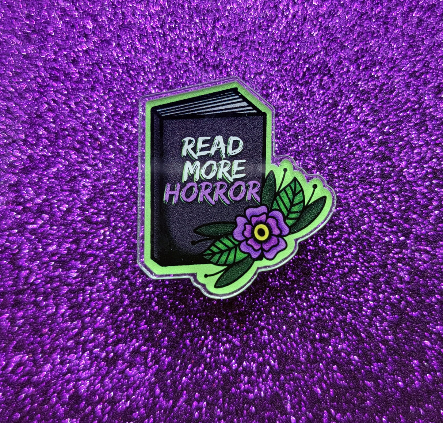 Read More Horror Books Acrylic Pin