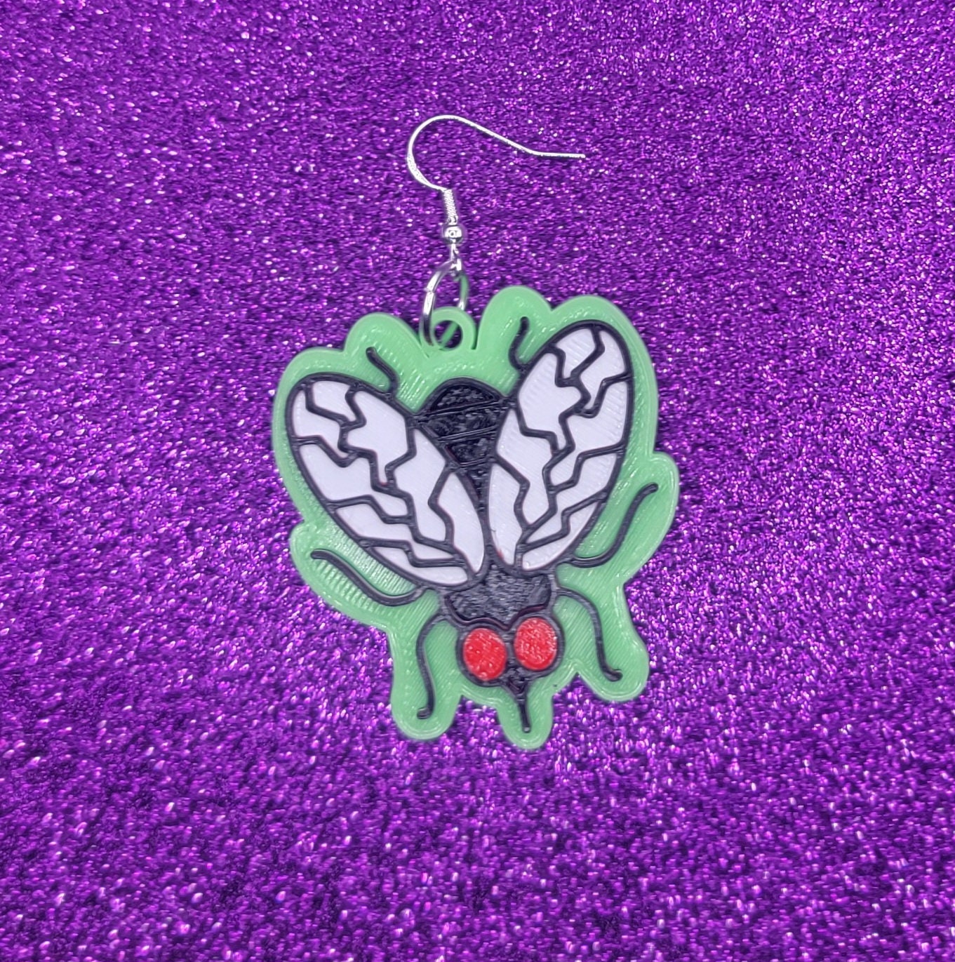 Fly Statement Earrings 3D Printed. Weird Earrings, Unique Earrings, Edgy Earrings, Drop Earrings, Alternative Earrings