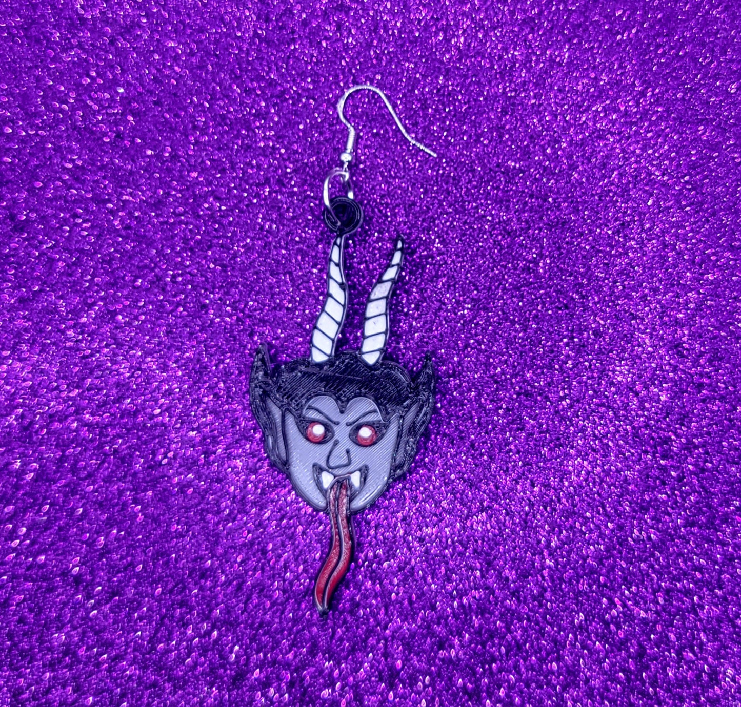 Krampus Christmas Holiday Earrings 3D Printed Weird Earrings, Unique Earrings, Edgy Earrings, Drop Earrings, Alternative Earrings